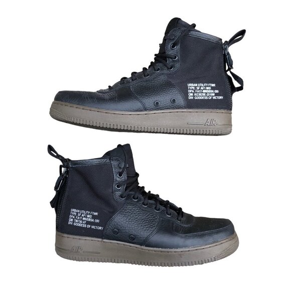 2017 Nike Air Force 1 Mid Black Dark Hazel Size 11 Black - Picture 3 of 16